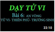 DẠY TỬ VI: Bài 6- AN VÒNG TỬ VI- THIÊN PHỦ- TRƯỜNG SINH